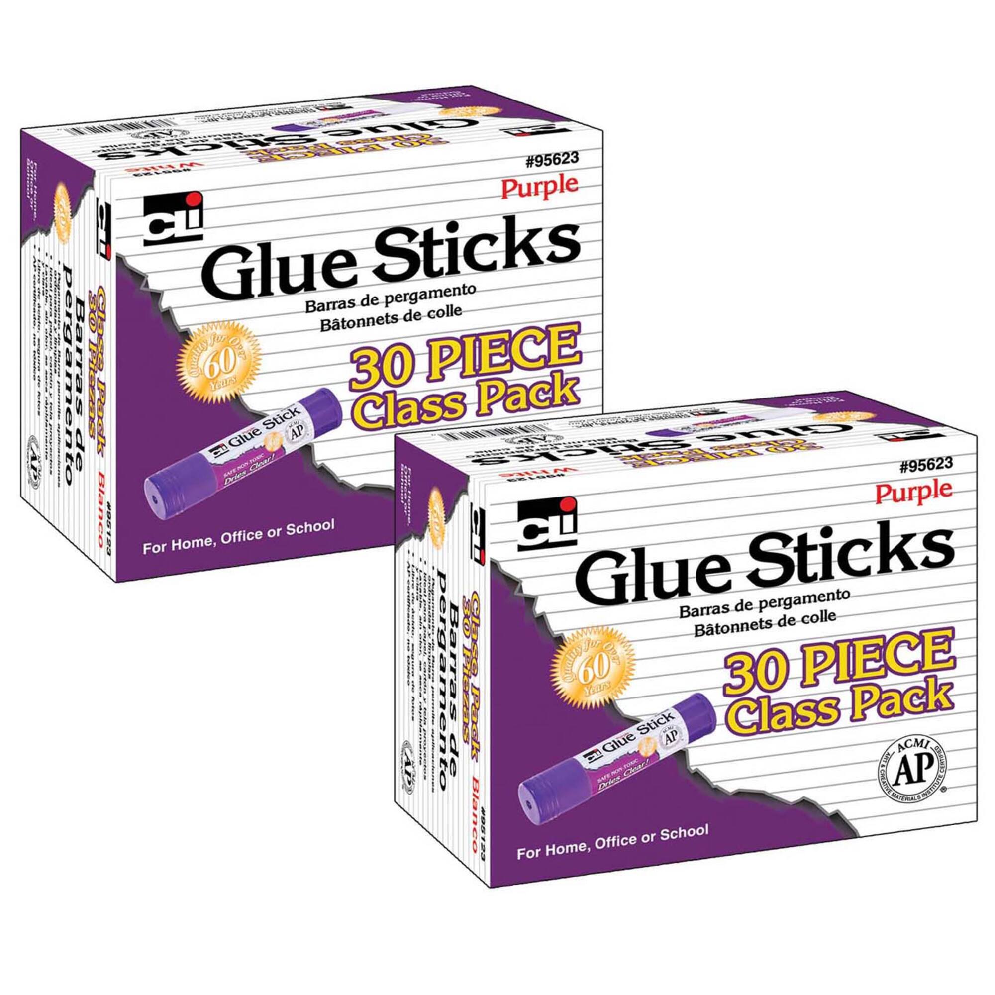 Charles Leonard Purple Glue Stick Class Pack, 2 Packs of 30